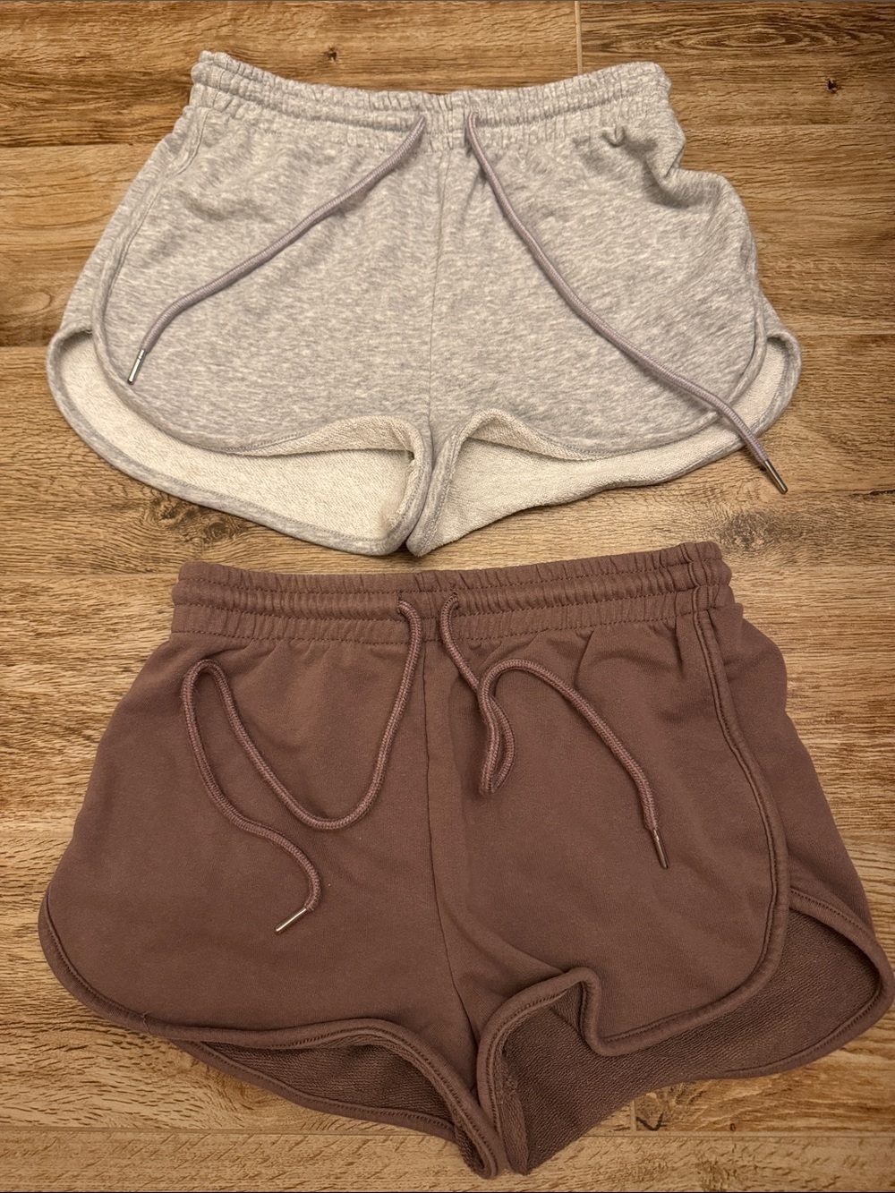 Casual Lounge Shorts Duo - Light Gray & Brown